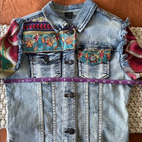 Desigual Embellished Denim Jacket Size Small - Picture 6 of 6
